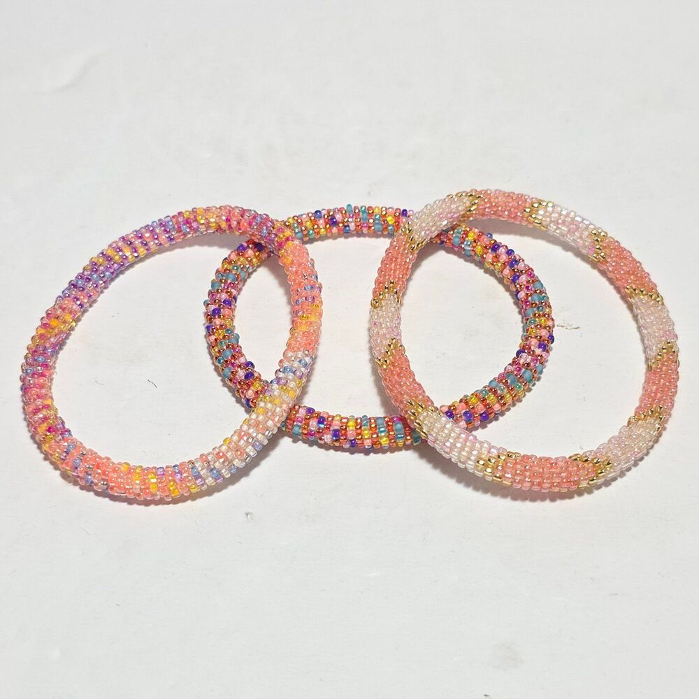 3 Sashka 8" Beaded Bracelets Handmade